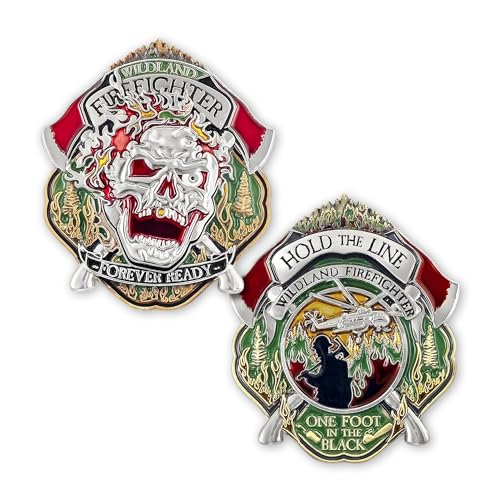 Armor Coin & Emblem: Wildland Firefighter Challenge Coin | Honoring Bravery | A Thoughtful Firefighter Gift and Lasting Tribute | Firegfighter Pride Coin