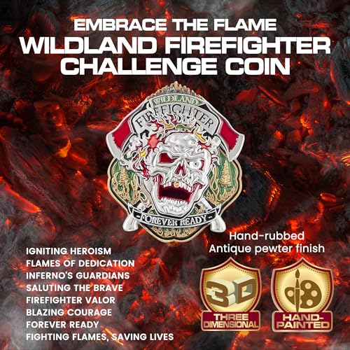 Armor Coin & Emblem: Wildland Firefighter Challenge Coin | Honoring Bravery | A Thoughtful Firefighter Gift and Lasting Tribute | Firegfighter Pride Coin