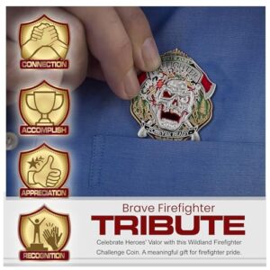 Armor Coin & Emblem: Wildland Firefighter Challenge Coin | Honoring Bravery | A Thoughtful Firefighter Gift and Lasting Tribute | Firegfighter Pride Coin