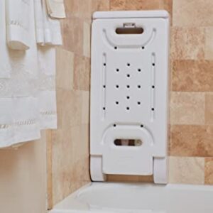 Bathtub Bench and Cabinet Anti-Slip Shower Chair and Bathroom Storage, White | FSA HSA Eligible