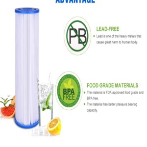 CFS - 2 Pack Pleated High Flow Water Filter Cartridges And 2 O-Rings Compatible with AO-WH-PREL-RP, HDX HDX4PF4 Models - Remove Bad Taste & Odor – Whole House Replacement Water Filter Cartridge