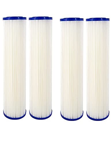 CFS – 2 Pack Pleated Polyester Sediment Water Filters Compatible with W50PE, WFPFC3002, SPC-25-1050, FM-50-975 Models – Whole House Replacement Water Filter Cartridge – 20 Micron