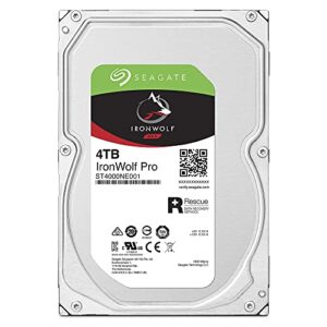 Seagate IronWolf Pro 4TB NAS Internal Hard Drive 3.5 Inch SATA 6Gb/s 7200 RPM 128MB Cache (ST4000NE001) (Renewed)