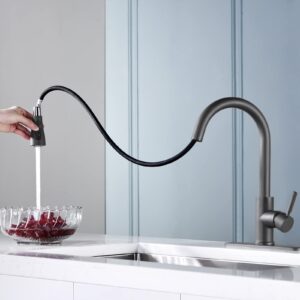 Kitchen Sink Faucet, Pull Down Kitchen Faucet, Single Handle Kitchen Sink Faucet, Sink Faucet, Matte Black, Kablle, B12