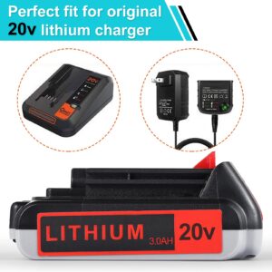 orstaimer 2Packs 3.0Ah 20v Compatible with Black and Decker 20V Lithium Battery LB20 LBX20 LBXR2020-OPE LBXR20B-2 LB2X4020 LST220 Battery