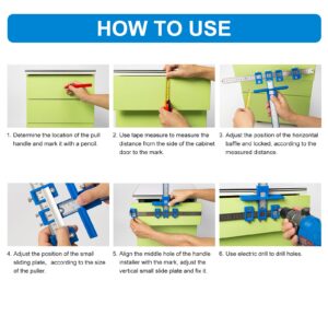 Cabinet Hardware Jig, Punch Locator Drill Guide,Wood Drilling Dowelling Guide for Installation of Handles Knobs on Doors and Drawer, Cabinet Template Tool for Handles and Pulls