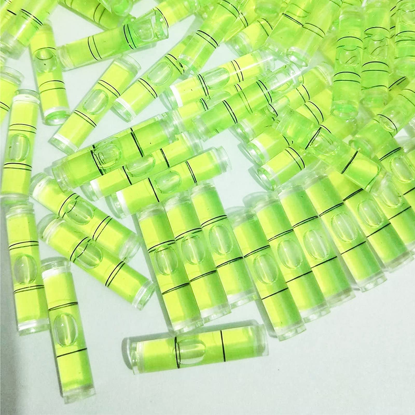 9.5X40mm Cylindrical Plastic Bubble Level Vial Small Bubble Level Wall Mount Mini Level (10Pcs )