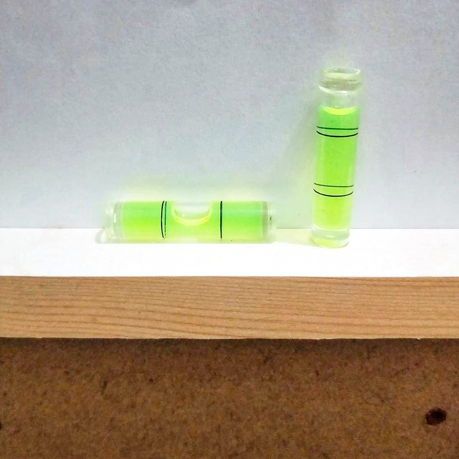 9.5X40mm Cylindrical Plastic Bubble Level Vial Small Bubble Level Wall Mount Mini Level (10Pcs )