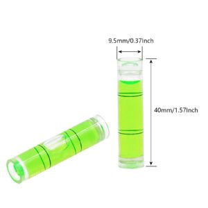 9.5X40mm Cylindrical Plastic Bubble Level Vial Small Bubble Level Wall Mount Mini Level (10Pcs )