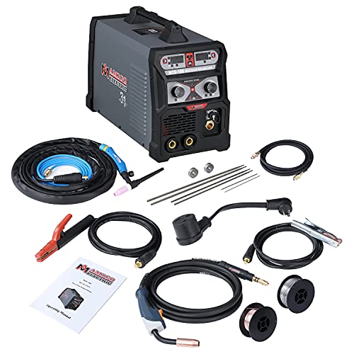 AMICO MTS-185, 185 Amp MIG/MAG/Lift-TIG/Stick Arc DC Welder, 3-in-1 Multifunction, Spool Gun Weld Aluminum-SPG15180