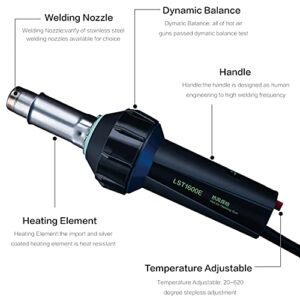 1600W Plastic Hot Air Welding Gun Hand Heat Welder Sodering Air Gun Hot Air Tool LST1600E Lesite New Launching (Speed Welding)