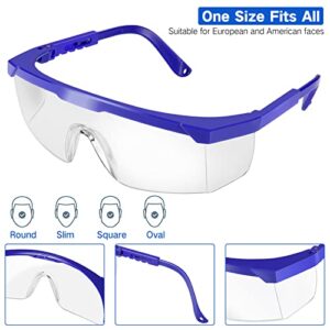 Puzyun [5-Pack] Bule Safety Goggles,Clear Anti-fog/Anti-Scratch Safety Glasses over Glasses Over Glasses Eyes Protection Goggles Protective Eyewear