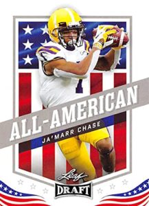 2021 leaf draft #41 ja'marr chase lsu tigers all-american official pre draft football rookie card in raw (nm or better) condition