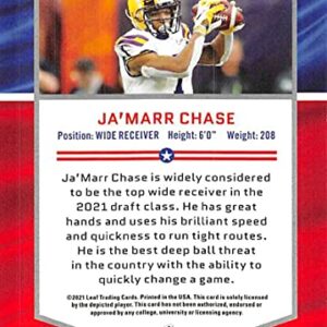 2021 Leaf Draft #41 Ja'Marr Chase LSU Tigers All-American Official Pre Draft Football Rookie Card in Raw (NM or Better) Condition