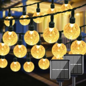 suwitu solar string lights outdoor, 23.6 ft 60 led garden lights solar powered waterproof hanging solar lights for indoor/outdoor, tree, patio, yard, fence, gazebo, wedding party