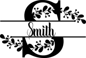 vinyl name split monogram decals style 5 - custom & personalize - many colors & sizes - shay's creative expression