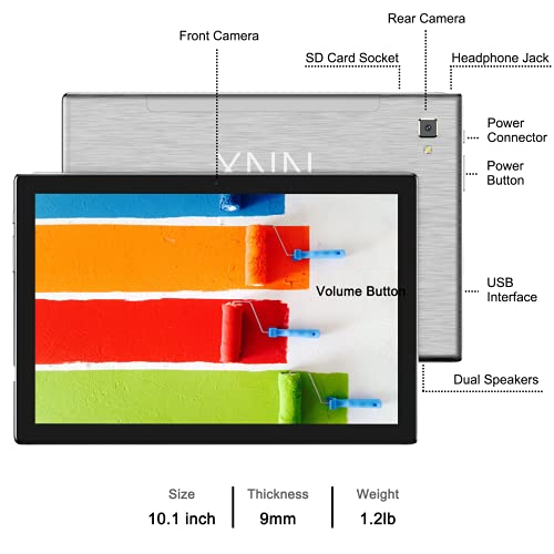 Android Tablet 10 Inch, 2GB RAM 32GB ROM Octa-Core Processor, Expandable Storage 128GB, IPS HD Display 6000mAh Battery, 5MP + 13MP Dual Cameras, WiFi Bluetooth Google Gaming Tablets