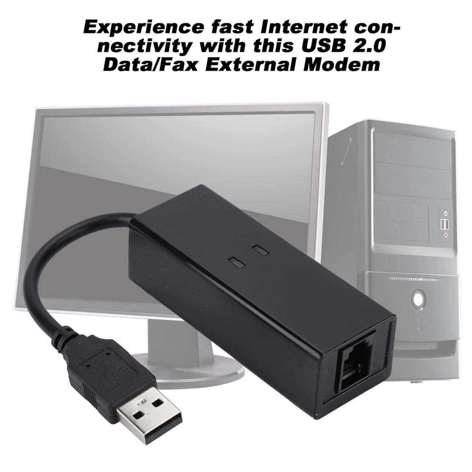 Vipxyc Data Modem, USB 2.0 External Dial Up Voice Fax Data Modem Fit 56K Download Speeds Supports Caller ID for Win7 Win8 Win10 XP