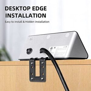 Emerising 2-Pack Desk Edge Mount Power Strips with 4 USB Ports & 3 AC Power Outlets for Home and Office Desktop Charging Bucket, 1250Joules Surge Protection,Black