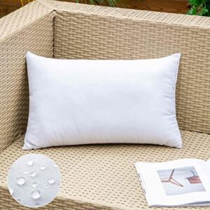 emema 1 piece outdoor pillow inserts waterproof throw pillow premium fluffy decorative cushion rectangle inner soft for patio furniture garden sleeping bed couch sofa bedroom 12x20 inch 30x50 cm