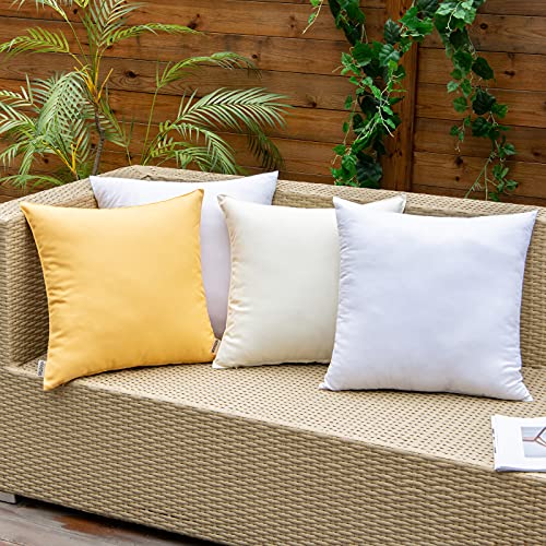 EMEMA 1 Piece Outdoor Pillow Inserts Waterproof Throw Pillow Premium Fluffy Decorative Cushion Square Inner Soft for Patio Furniture Garden Sleeping Bed Couch Sofa Bedroom 18x18 Inch 45x45 cm