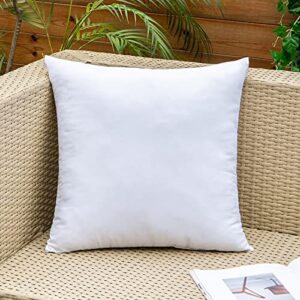 EMEMA 1 Piece Outdoor Pillow Inserts Waterproof Throw Pillow Premium Fluffy Decorative Cushion Square Inner Soft for Patio Furniture Garden Sleeping Bed Couch Sofa Bedroom 18x18 Inch 45x45 cm