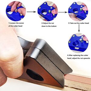 Woodworking Handheld Chamfer Planer with 8PCS Cutter Heads and 1PCS Wrench,CDIYTOOL Quick Edge Corner Flattening Tool for Wood, Metal Manual Block Planer Chamfering Trimming Planer Smoothing Planer