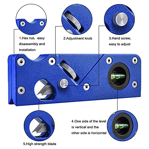 Woodworking Handheld Chamfer Planer with 8PCS Cutter Heads and 1PCS Wrench,CDIYTOOL Quick Edge Corner Flattening Tool for Wood, Metal Manual Block Planer Chamfering Trimming Planer Smoothing Planer