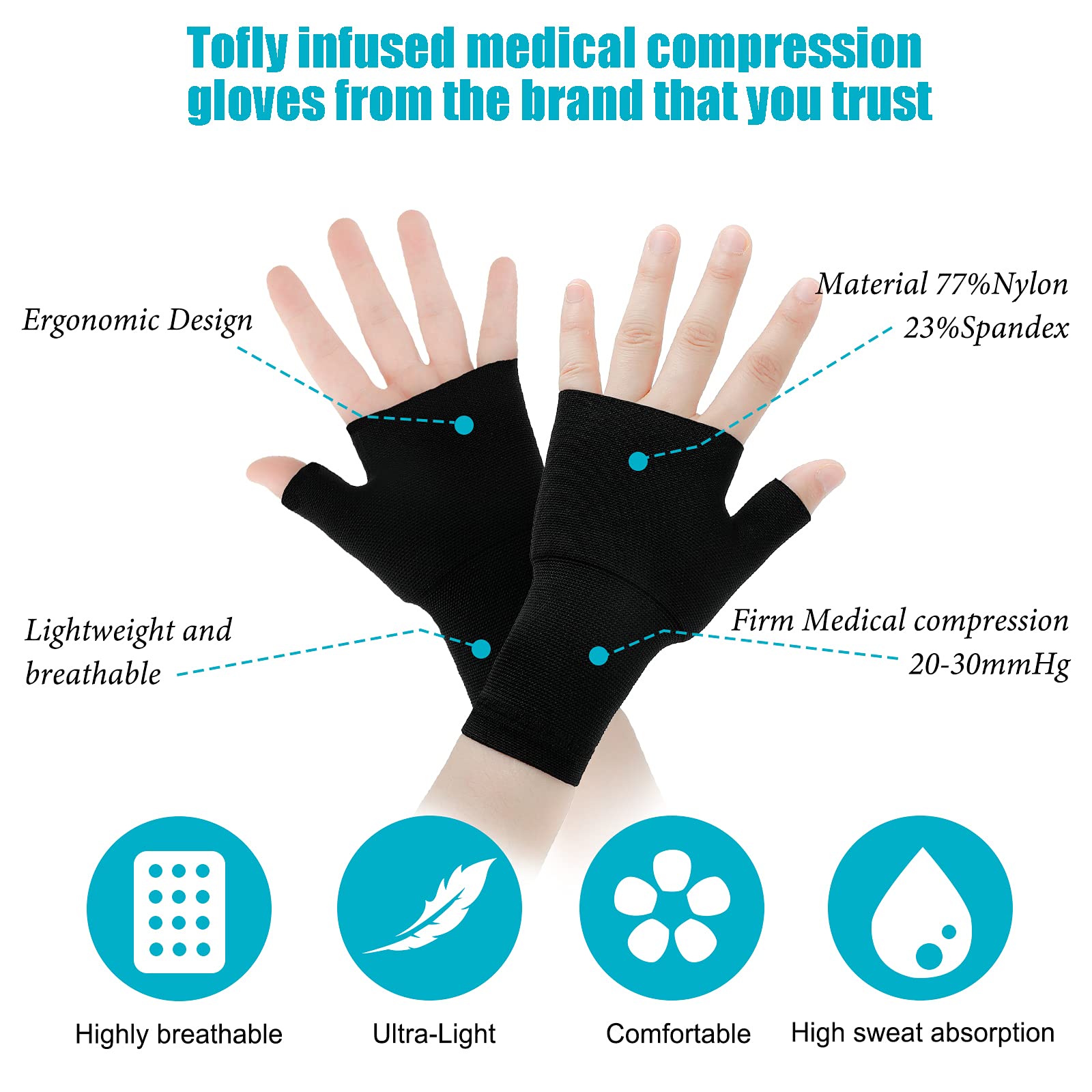 4 Pieces Unisex Wrist Thumb Support Sleeve Fingerless Wrist Gloves Compression Arthritis & Sports Wrist Support Brace for Fatigue Sports Typing (Black, Nude Color, Medium)