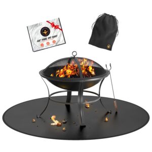 Fire Pit Mat for Under Fire Pit - 48" Fireproof mat, Grill Mats for Outdoor Grill Deck Protector, Grill Mats for Decks, Under Grill Mat, Grill Mats, BBQ Mat for Under BBQ, Patio Mat