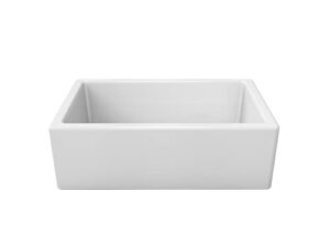 piralla 30 inches fireclay farmhouse kitchen sink, white, fm03018001