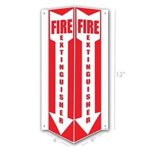 3D Fire Extinguisher Sign, 12"x 4"x 4" Fire Projection Wall Sign, Pre-Drilled Mounting