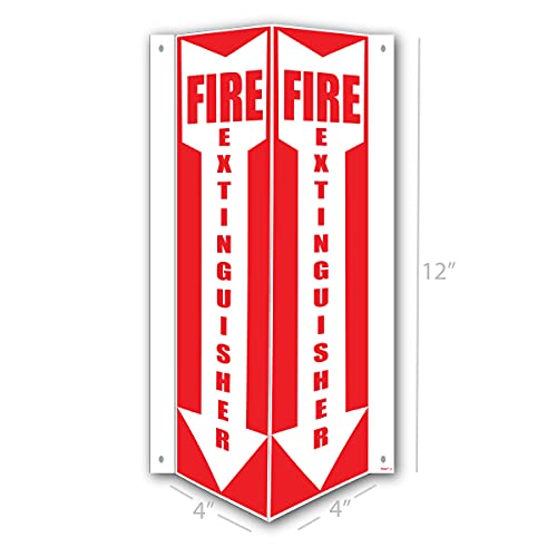 3D Fire Extinguisher Sign, 12"x 4"x 4" Fire Projection Wall Sign, Pre-Drilled Mounting