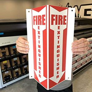 3D Fire Extinguisher Sign, 12"x 4"x 4" Fire Projection Wall Sign, Pre-Drilled Mounting