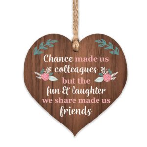 Manta Makes Chance made us Colleagues Fun and Laughter Novelty Wooden Hanging Heart Leaving Gift Plaque Work Friendship Sign