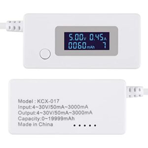 ACEIRMC 3pcs USB Volatage/Amps Power Meter, Tester Multimeter Test Speed of Charger, Cables, Computer, Power Bank (USB White)