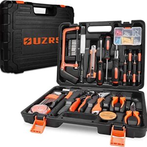 100-Piece Tool Set, OUZRS Home Repair Tool Set Household Hand Tool Kit For DIY and Quick Repairs, with Plastic Toolbox Storage Case