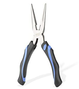urasisto 6-inch long needle-nose side cutting pliers with heavy duty nickel chromium steel construction