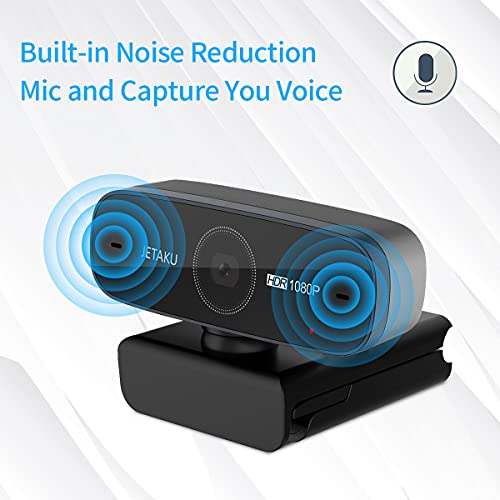 JETAKu Autofocus 60Fps Webcam with Microphone - Adjustable PC Camera for Streaming, Video Calling and Recording Full HD Web Camera Plug and Play Compatible with Windows/Android/Google/Mac 