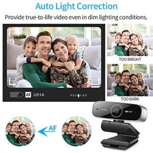 JETAKu Autofocus 60Fps Webcam with Microphone - Adjustable PC Camera for Streaming, Video Calling and Recording Full HD Web Camera Plug and Play Compatible with Windows/Android/Google/Mac 