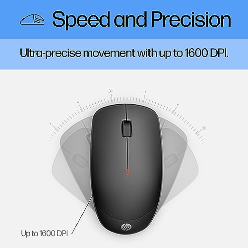 HP 230 Wireless Mouse and Keyboard Combo - 2.4GHz Wireless Connection - Long Battery Life - Durable & Low-Noise Design - Windows & Mac OS - Adjustable 1600 DPI - Numeric Keypad (18H24AA#ABA)