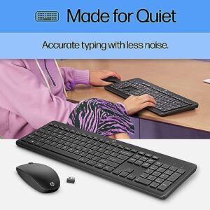 HP 230 Wireless Mouse and Keyboard Combo - 2.4GHz Wireless Connection - Long Battery Life - Durable & Low-Noise Design - Windows & Mac OS - Adjustable 1600 DPI - Numeric Keypad (18H24AA#ABA)