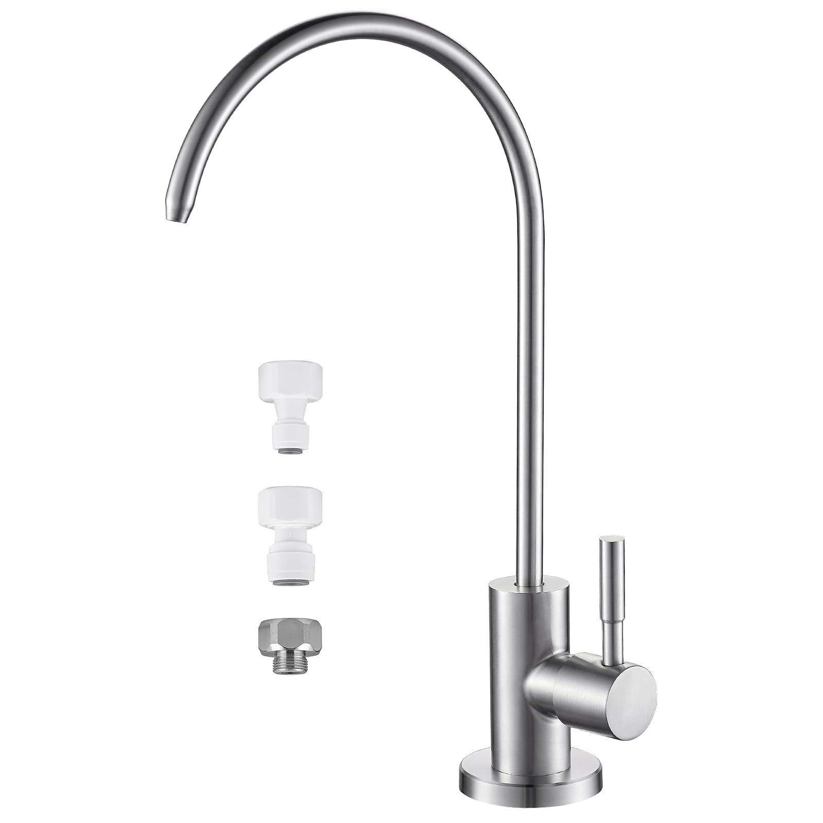 SINGSUO Kitchen Reverse Osmosis Faucet, RO Filtered Water Faucet Fits Most Water Filtration Systems in Non-air Gap, Modern Drinking Water Faucet, SUS304 Stainless Steel (Brushed Nickel)