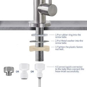 SINGSUO Kitchen Reverse Osmosis Faucet, RO Filtered Water Faucet Fits Most Water Filtration Systems in Non-air Gap, Modern Drinking Water Faucet, SUS304 Stainless Steel (Brushed Nickel)