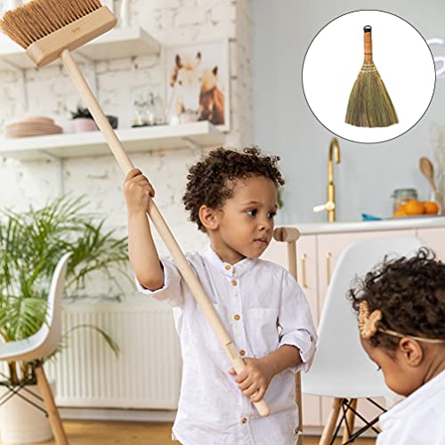 Mini Straw Broom 2pcs Grass Broom Short Handle Cleaning Broom Dust Removal Broom Countertop Cleaning Sweeping Broom Duster for Home Whisk Hand Broom