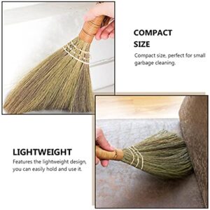 Mini Straw Broom 2pcs Grass Broom Short Handle Cleaning Broom Dust Removal Broom Countertop Cleaning Sweeping Broom Duster for Home Whisk Hand Broom