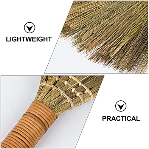 Mini Straw Broom 2pcs Grass Broom Short Handle Cleaning Broom Dust Removal Broom Countertop Cleaning Sweeping Broom Duster for Home Whisk Hand Broom