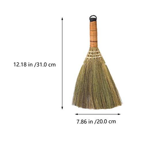 Mini Straw Broom 2pcs Grass Broom Short Handle Cleaning Broom Dust Removal Broom Countertop Cleaning Sweeping Broom Duster for Home Whisk Hand Broom