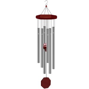 wind chimes for outside, wind chimes outdoor deep tone with 6 metal tubes and hook, memorial wind chimes home outdoor decor for garden, patio, yard