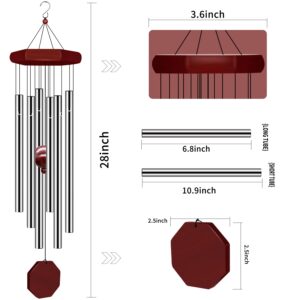 Wind Chimes for Outside, Wind Chimes Outdoor Deep Tone with 6 Metal Tubes and Hook, Memorial Wind Chimes Home Outdoor Decor for Garden, Patio, Yard